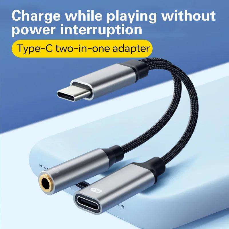 2 in 1 USB C - 3.5mm     USB C PD 3.0 Ʈ - Aux      ̺ ڵ